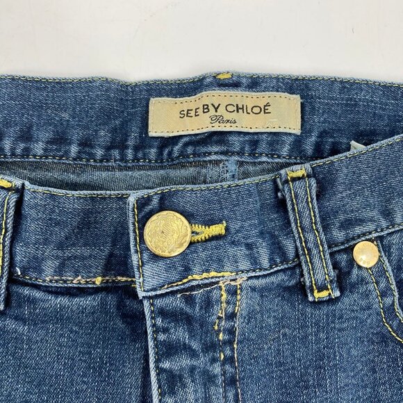 See By Chloe Blue Medium Wash Straight Leg Jeans | Size 27 - Picture 9 of 12